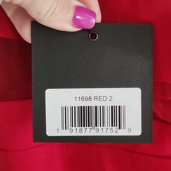 NWT MacDuggal 11698 Red Full Length Dress - Picture 9 of 10